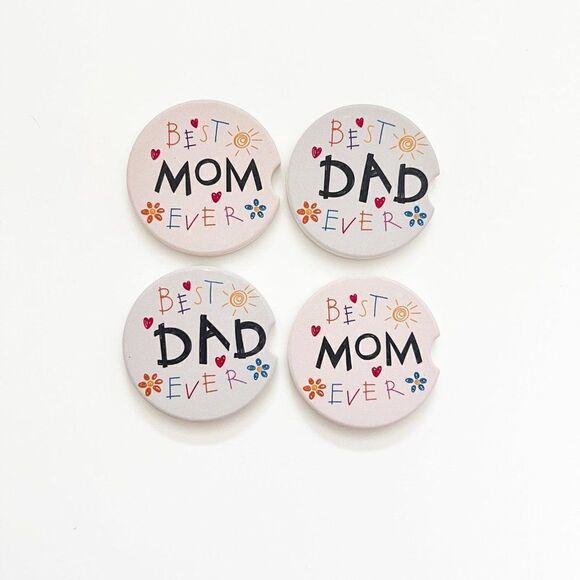 Kitchemy Car Coasters Ceramic (Pink) New - Picture 1 of 3